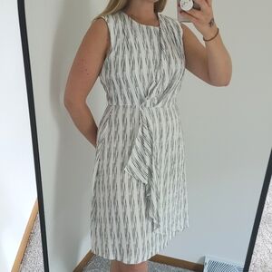 Calvin Klein White and Black Striped Dress NWOT